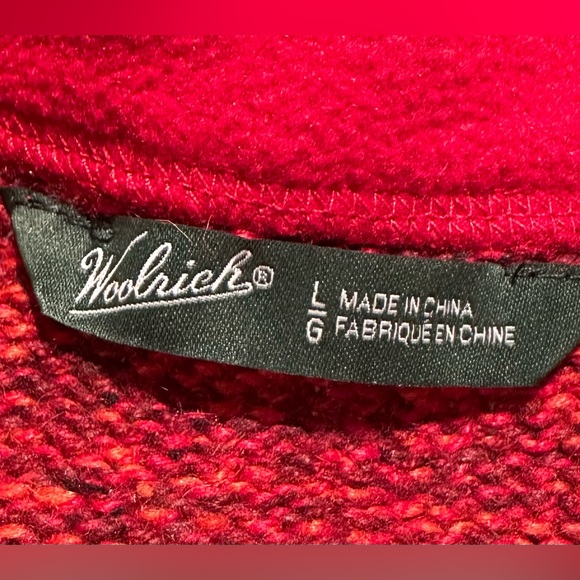 Woolrich Quarter Zip Pullover Red Womens Large - Picture 2 of 5